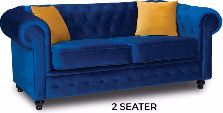 Blaue Wohnzimmer Couch Polster Möbel Zweisitzer Couchen Sofas Stoff Textil