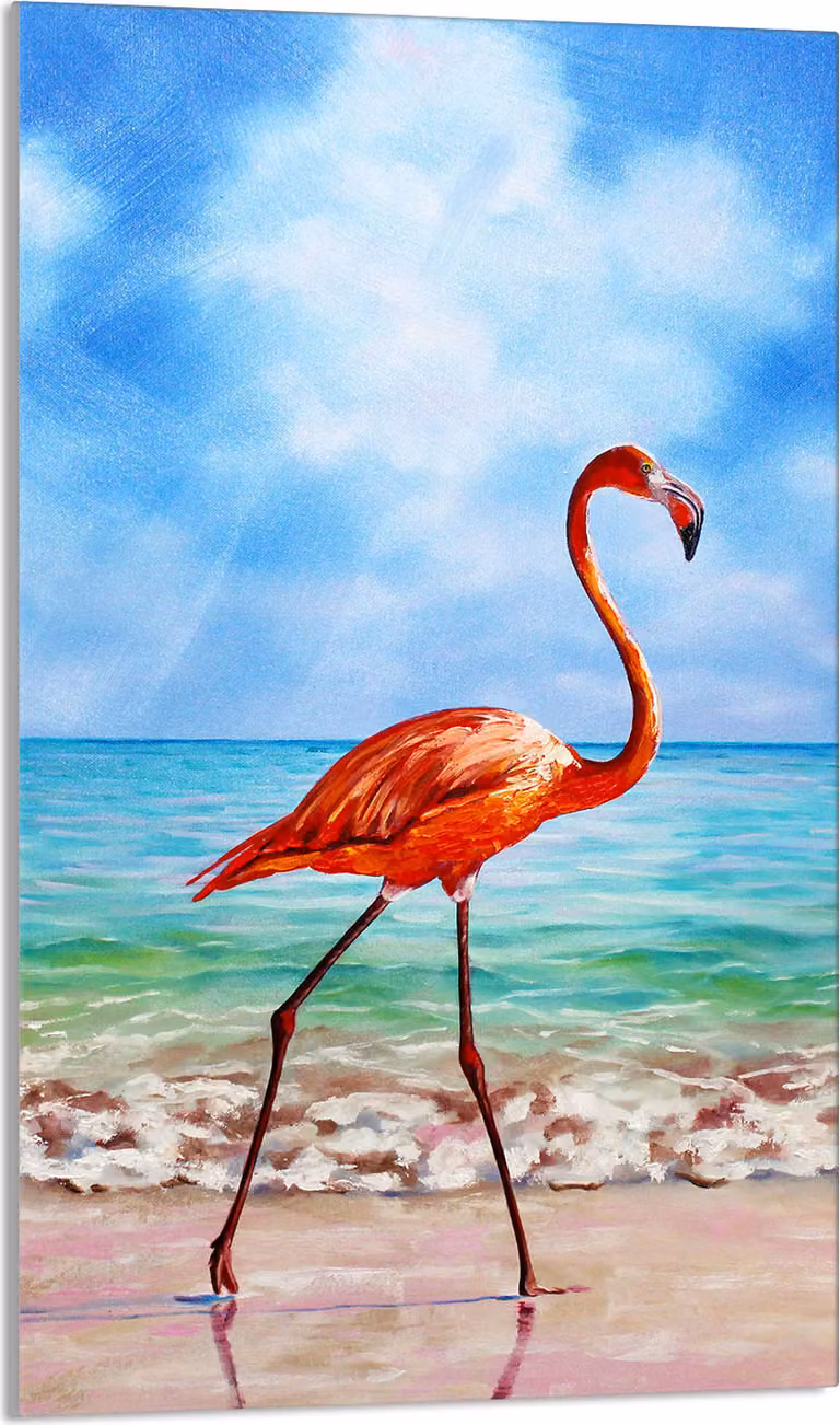 Piastra copri fornelli 30x52 Piastra copri piano cottura in Vetroceramica alzatina in vetro tagliere decorativo, fenicottero mare