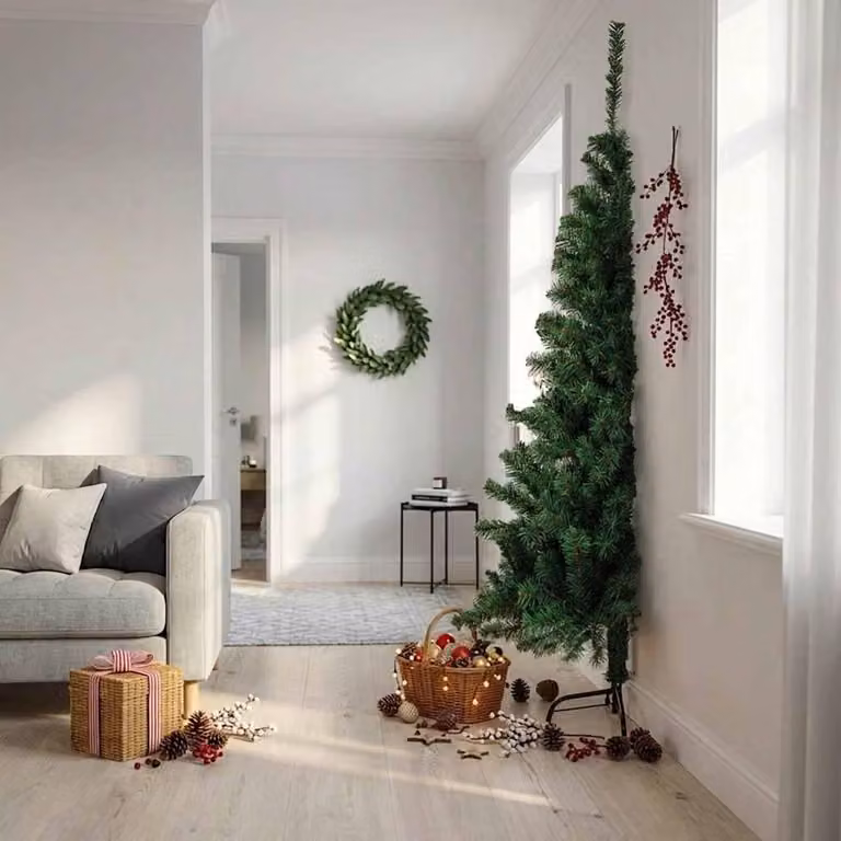 Maison Exclusive - Albero di Natale artificiale a metà altezza con supporto, verde, 240 cm, PVC