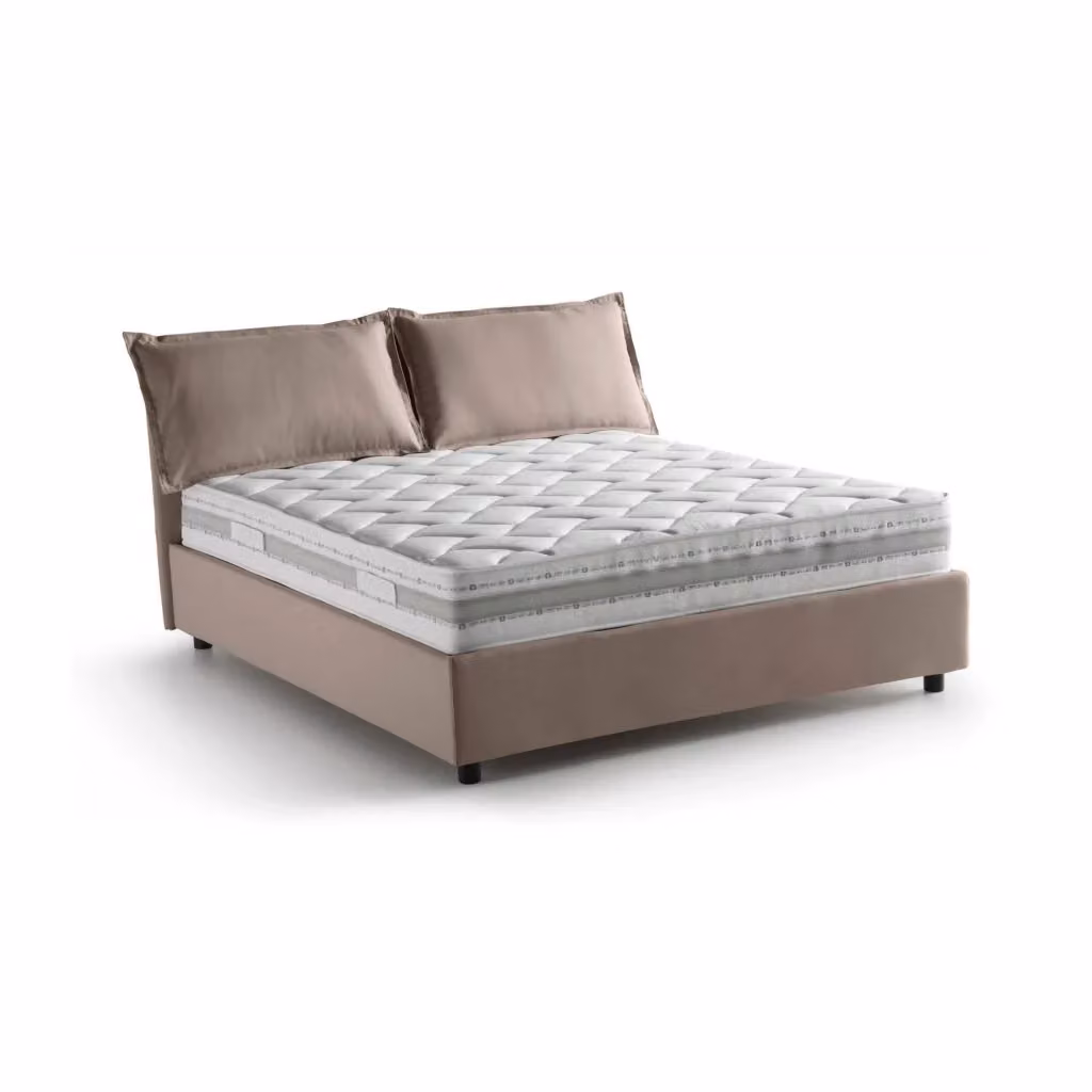 Letto matrimoniale contenitore Annica Talamo Italia con materasso incluso, rivestimento in tessuto beige, apertura frontale, L/P/H: 140 x 200 cm – 2