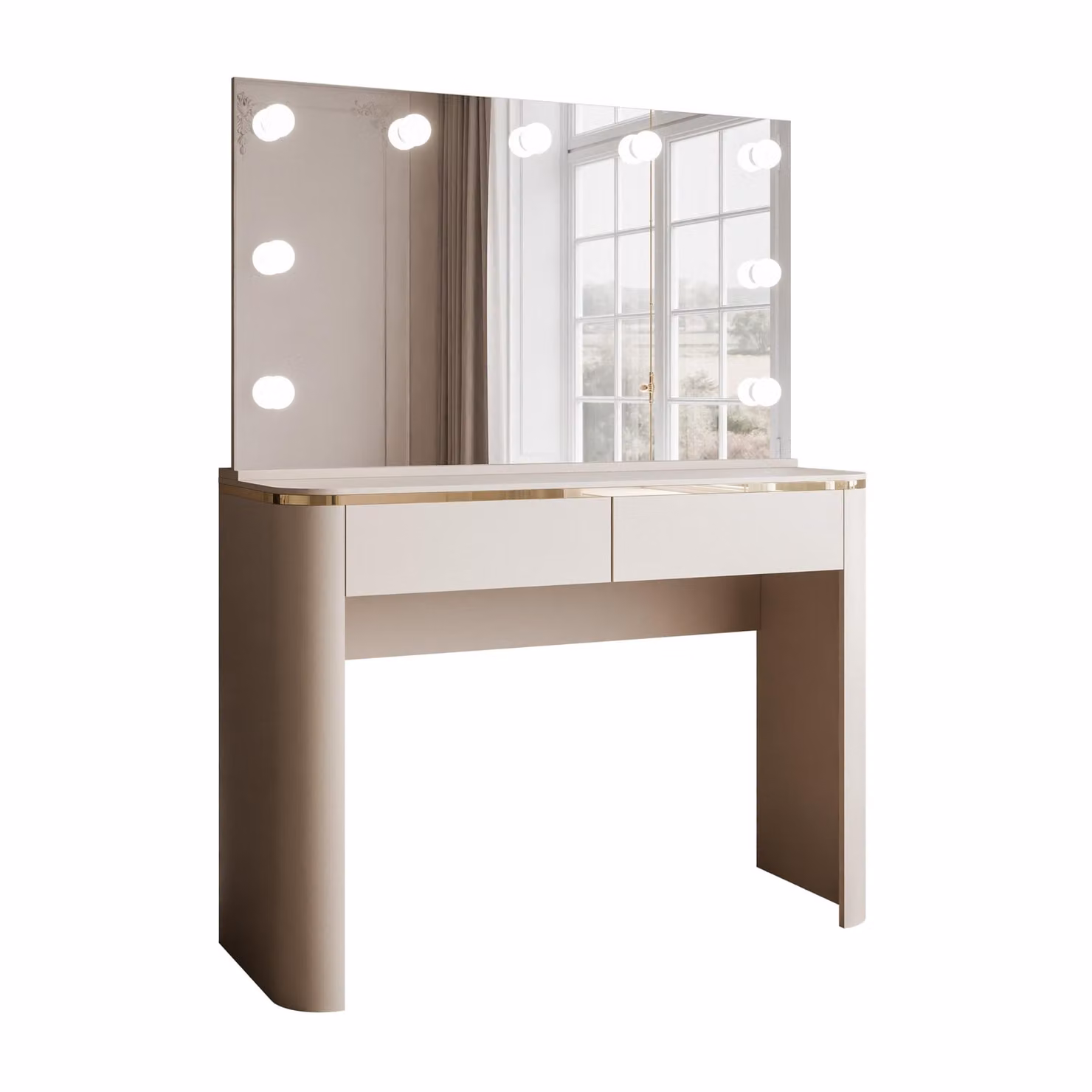 Comò da trucco AVELINE ELITE con specchio e illuminazione a LED