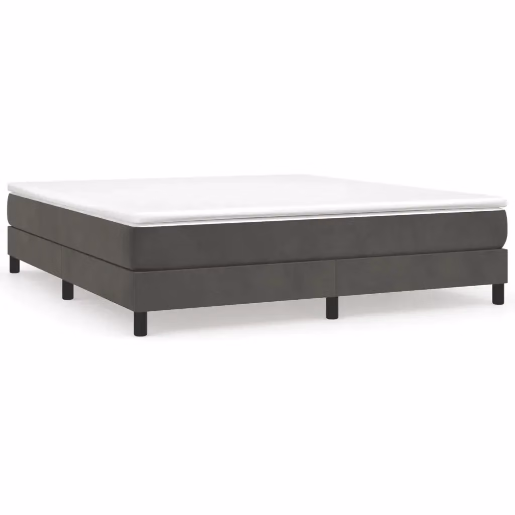 Letto Ibrido con Giroletto a Molle e Materasso vidaXL in Velluto Grigio e Bianco L/P: 180 x 200 cm – 2
