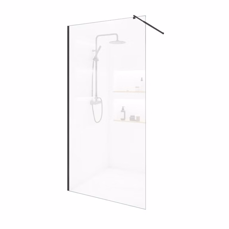 Home Deluxe - Cabina doccia - BAKI - larghezza: 130 cm, profilo nero, vetro trasparente, telaio in alluminio - vetro temperato di sicurezza da 10 mm I Walk in shower, cabina doccia, porta doccia