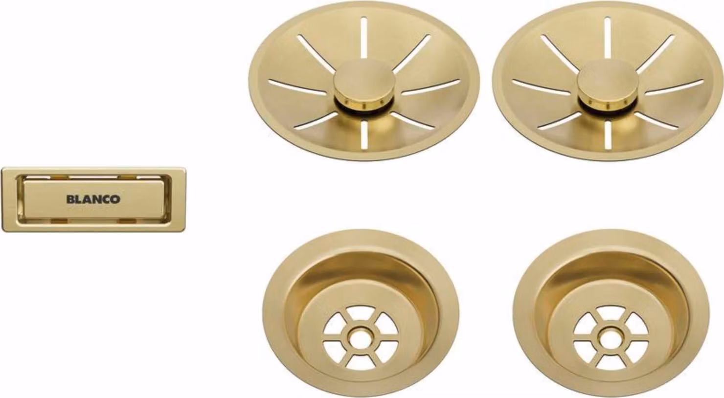 BLANCO set di scarico e troppopieno oro satinato per lavabo doppio PVD oro satinato