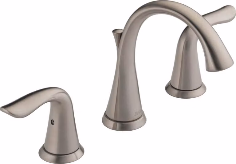 Miscelatore per lavabo a due maniglie, finitura spazzolata, con 3 fori, portata d'acqua di 1,5 GPM, con sistema di scarico a scomparsa