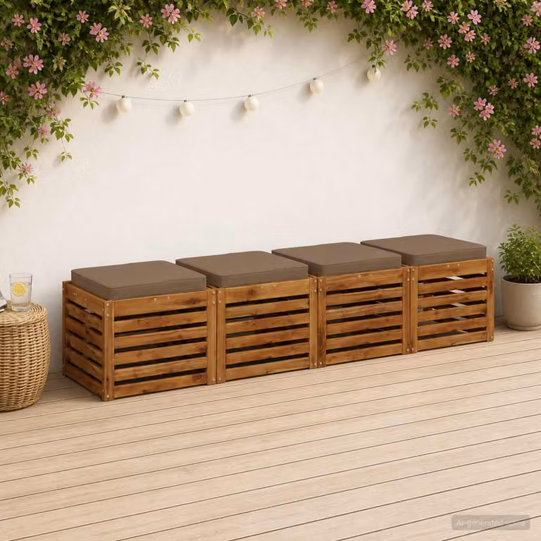 Set di 4 cuscini per sedia vidaXL in poliestere con fodera rimovibile e lavabile, disponibili in beige, grigio o marrone