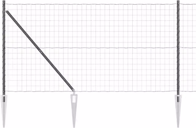Recinzione da Giardino | Recinzione con Posto Grigio 1,2 x 25 m Acciaio