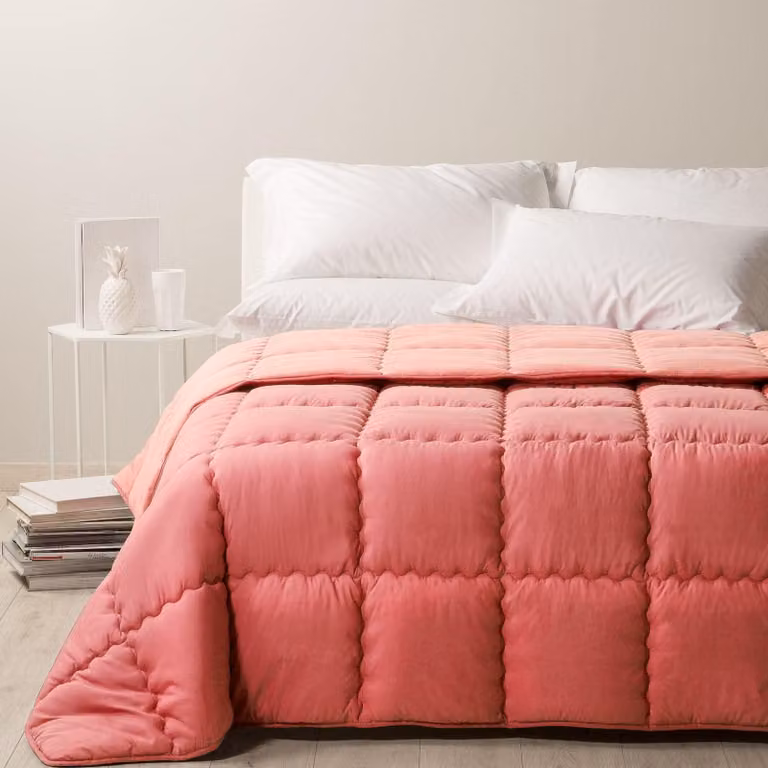 Coperta invernale per letto singolo, realizzata in 100% poliestere, colore rosa
