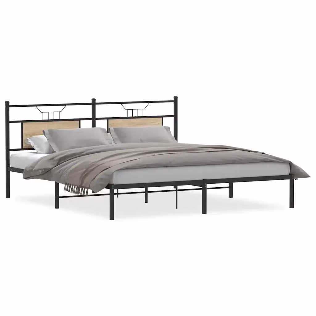 Struttura Letto Giroletto Design Mania in Rovere Sonoma e Truciolato, L: 183 cm, P: 203 cm – 2