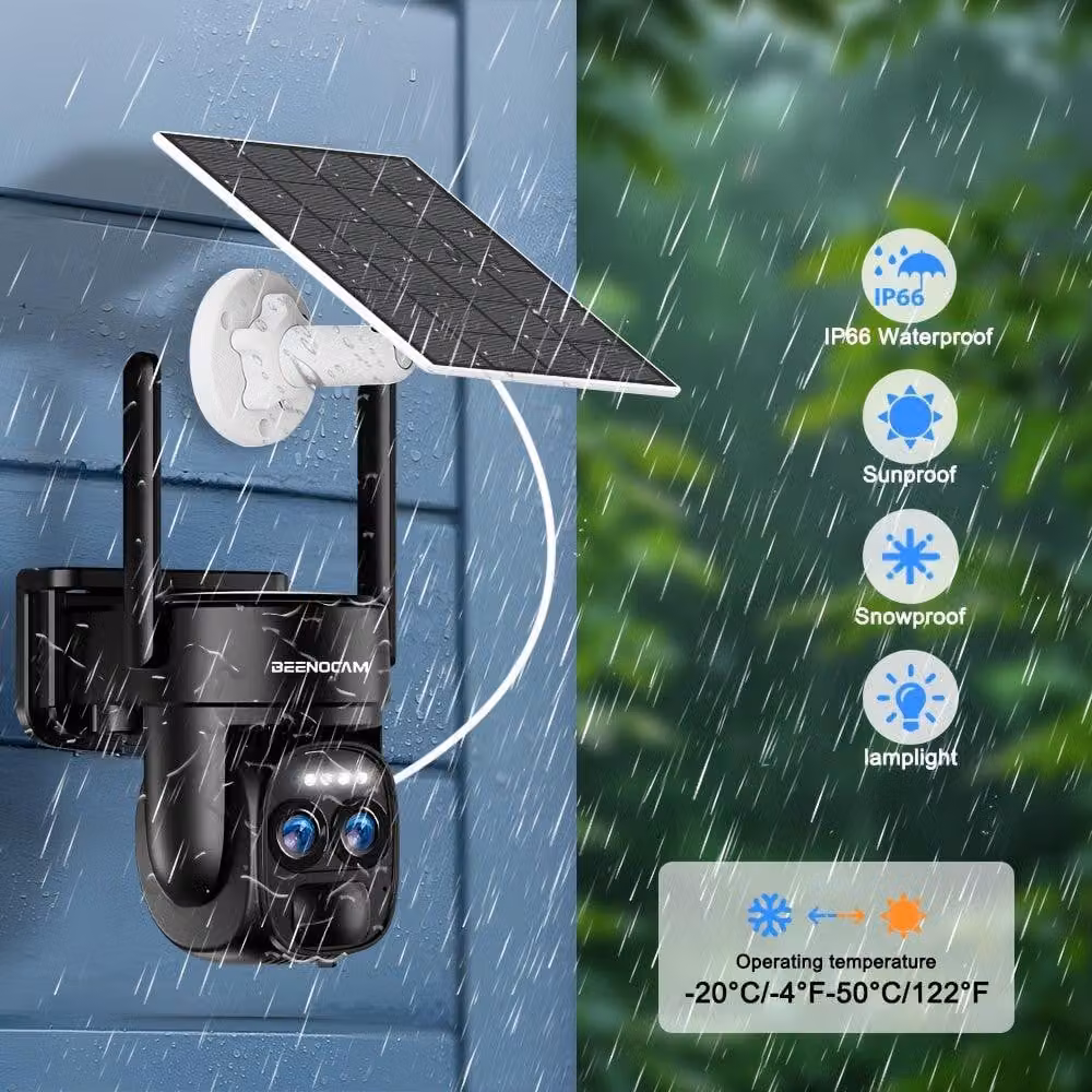 Telecamera di sicurezza wireless - Telecamera per esterni - Telecamera di sicurezza solare - Telecamera PTZ - Telecamera di sorveglianza