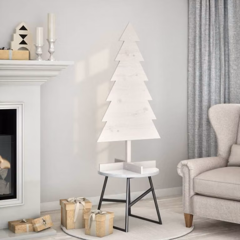 Maison Exclusive - Albero di Natale da decorare Bianco 120 cm Legno massello di pino