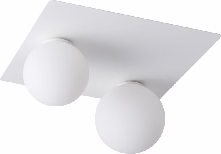 Plafoniera decorativa quadrata bianca due sfere di vetro sopra il tavolo Argon 2xG9 12W Sigma Lighting