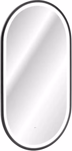 Specchio da bagno LED nero ovale 90x50 cm design