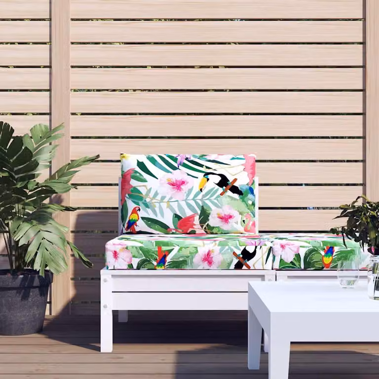 Set di 2 cuscini per pallet vidaXL multicolore in poliestere idrorepellente e resistente ai raggi UV L/P/H: 60 x 60 x 9,5 cm