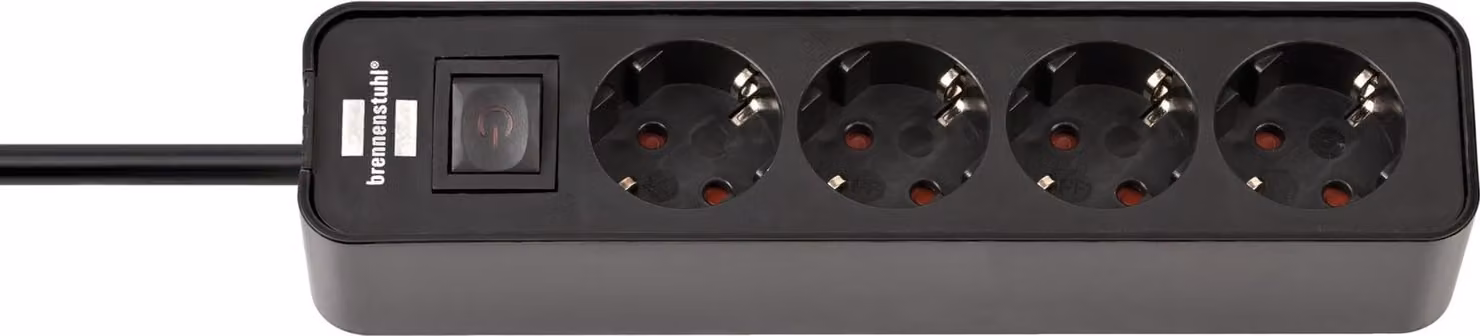 brennenstuhl 1153240000 brennenstuhl prese Ecolor, 4 vie, nero