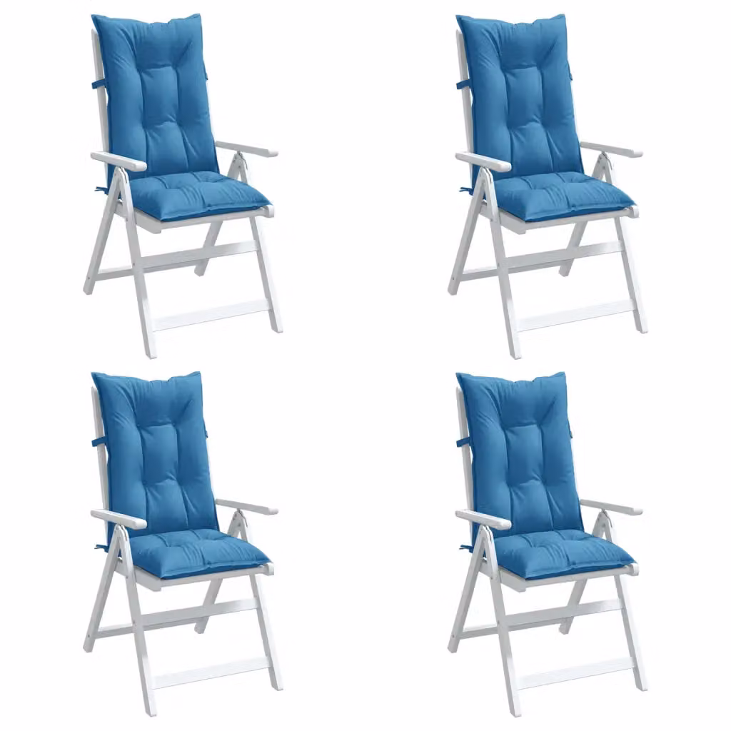 Set di 4 cuscini per schienale di sedia vidaXL in tessuto blu, L 120 cm x L 50 cm x H 7 cm