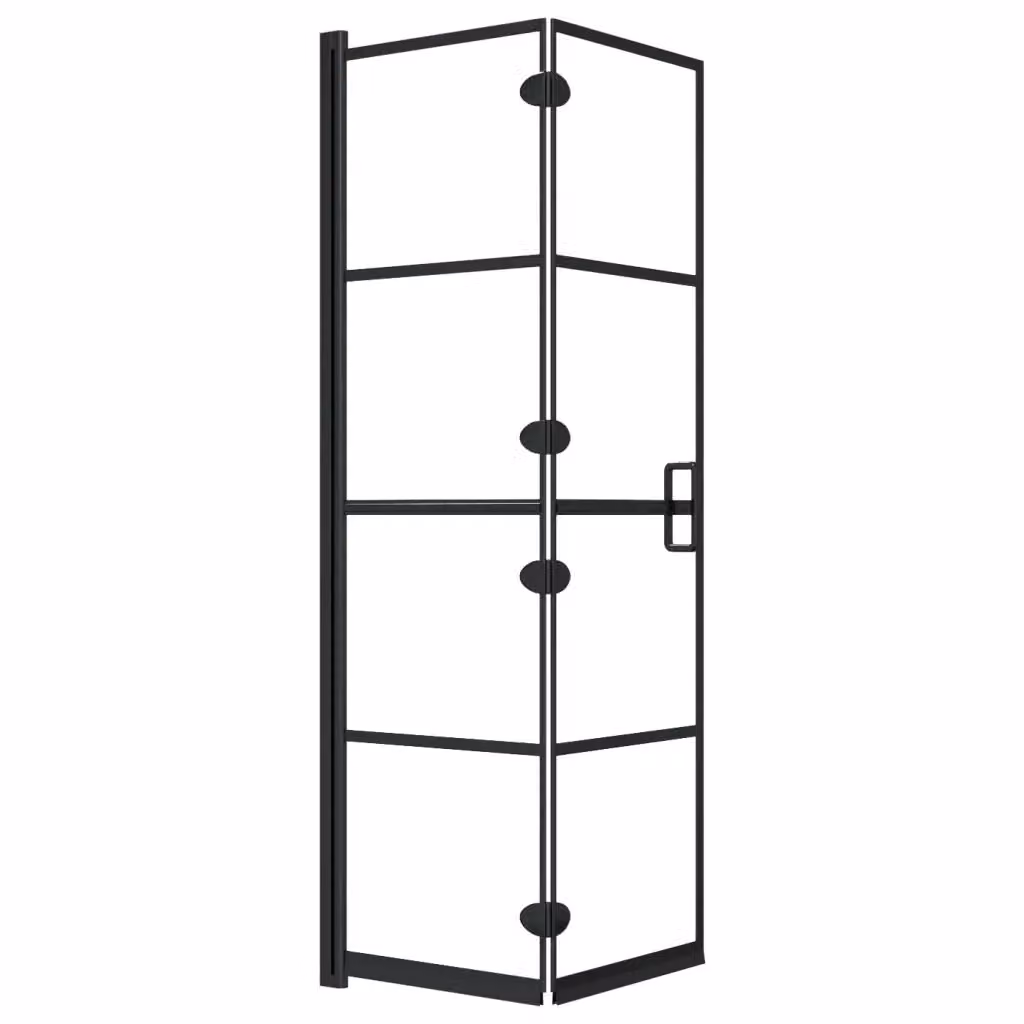 Pannello doccia pieghevole vidaXL in vetro trasparente con profili neri L/P/H: 80 x 140 cm – 2