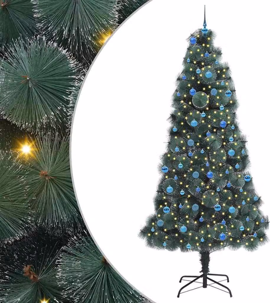 Albero di Natale artificiale pre-illuminato con set di palline