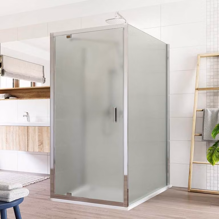 Mereo Cabina doccia Lima, rettangolare a U, girevole, 80x90x80 cm, cromo ALU, vetro Point - CK87862K