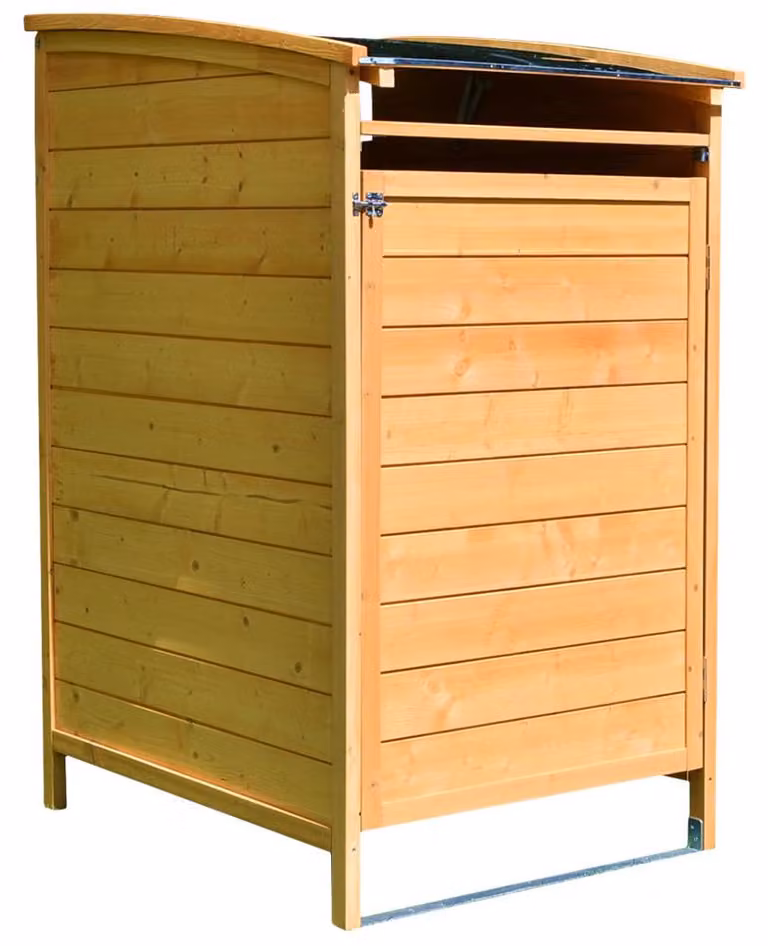 Copertura per bidoni della spazzatura Marrone Box singolo 2x 120L o 240L Box da giardino Tetto in zinco Legno
