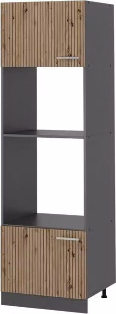 Mobile cucina microonde R-Line Rovere artigianale/Antracite 60 cm Vicco