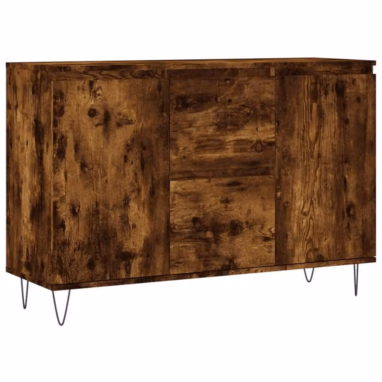 Credenza Rovere Fumo 101,5x35x70 cm in Legno Multistrato