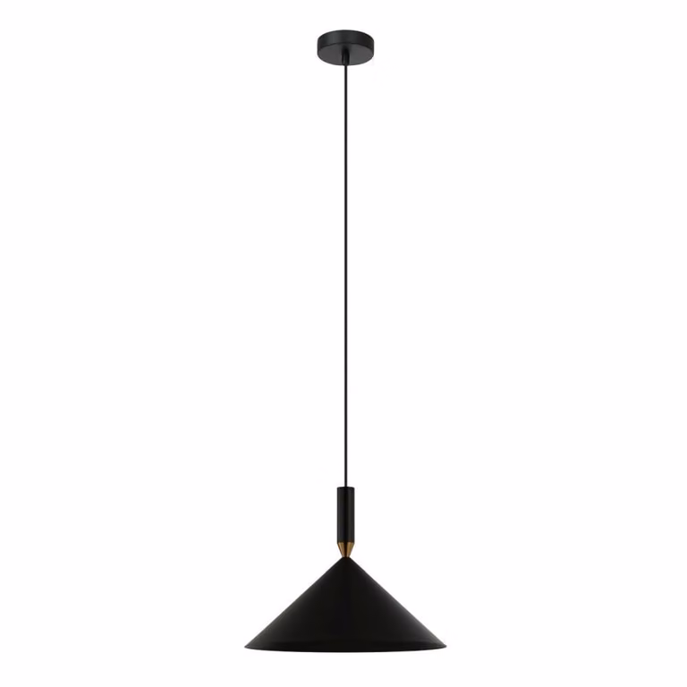 Lampada a sospensione conica Drello nera 1xE27x40W in metallo, dimensioni: 102x35x35 cm, IP20, Italux