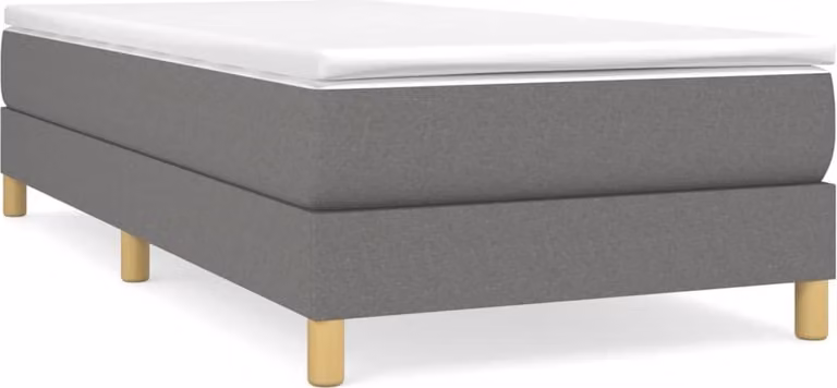 Giroletto a Molle con Materasso Grigio Scuro 80x200 cm Tessuto