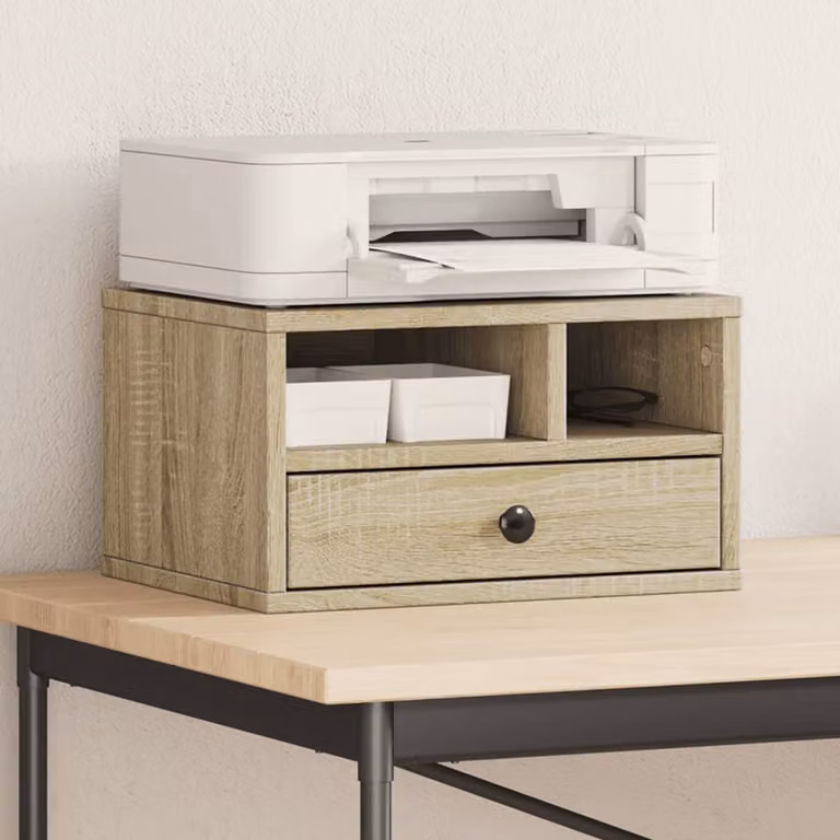 Supporto Stampante vidaXL in Legno Multistrato e MDF, Colore Marrone, L 40 cm x P 32 cm x H 22,5 cm