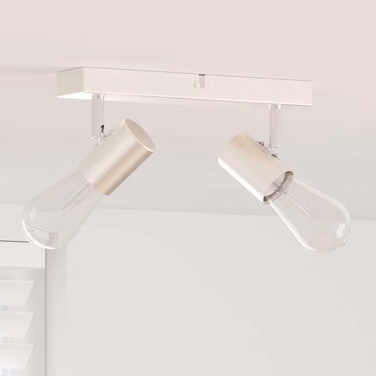 Faretto da soffitto regolabile vidaXL in metallo argento L 26 cm, P 6,5 cm, H 11,5 cm
