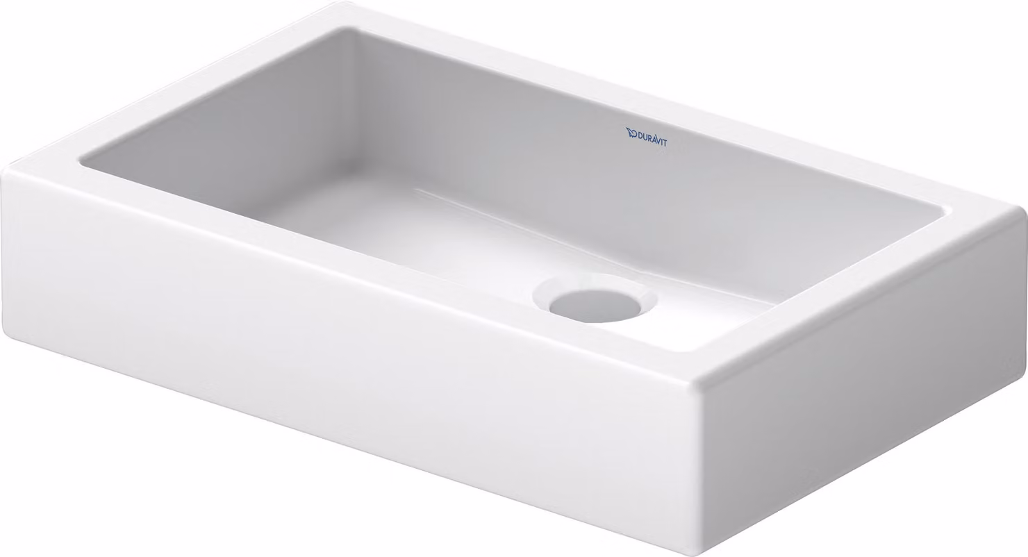 Vasque à poser Duravit Vero 60cm, blanc, sans trop-plein, 04556000001, 04556000001