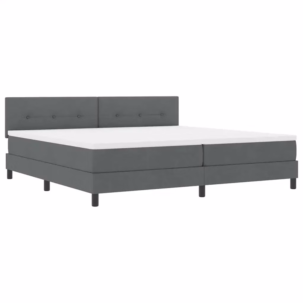Letto a molle vidaXL con strisce LED e porta USB, rivestimento in tessuto grigio, L/P: 200 x 200 cm – 2