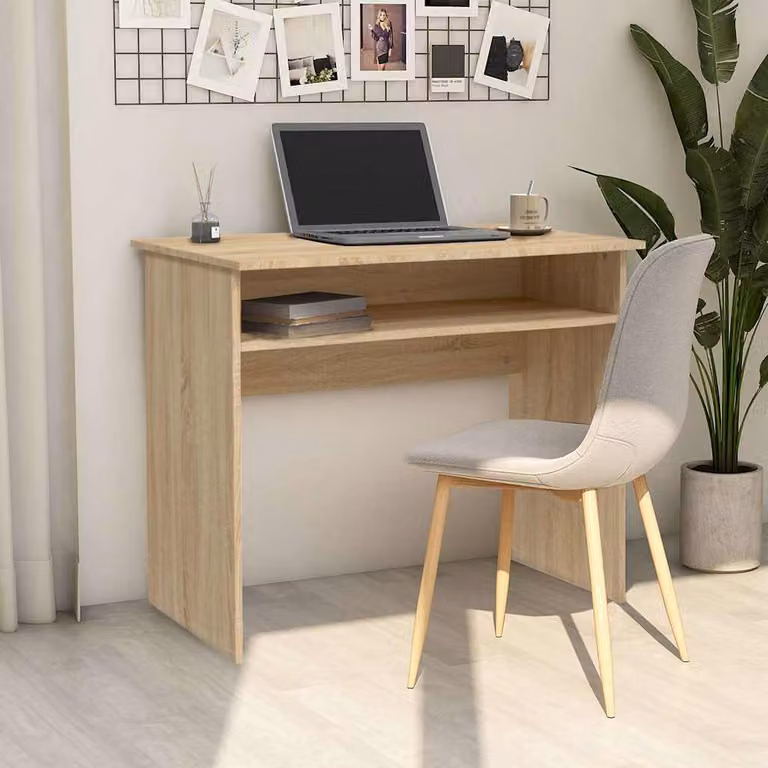Scrivania moderna vidaXL in legno Rovere Sonoma, L 90 cm x P 50 cm x H 74 cm