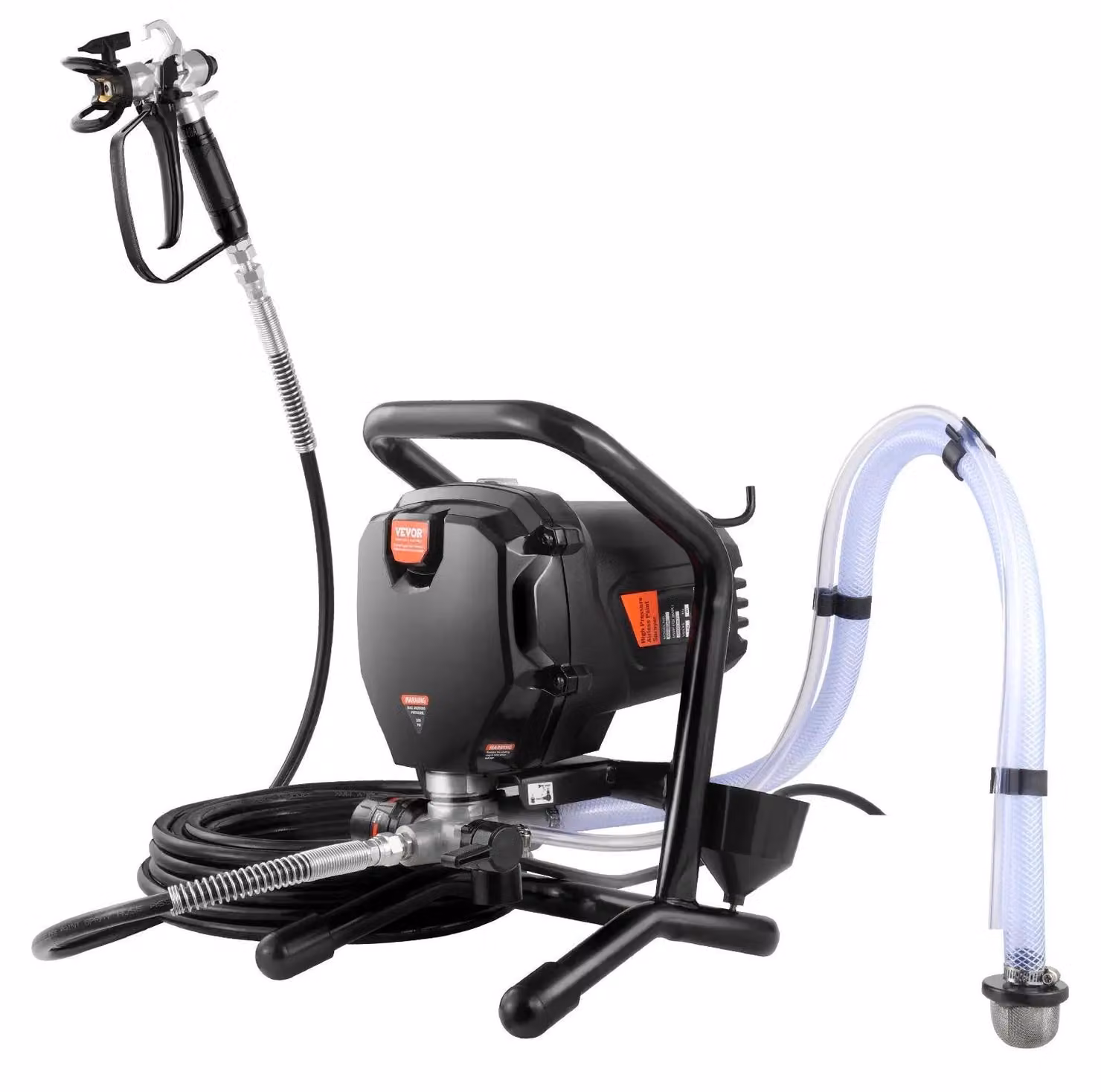 Spruzzatore elettrico - Spruzzatore airless - Macchina per verniciatura - 750W - Tubo da 25 piedi - 3000 PSI - Pressione regolabile