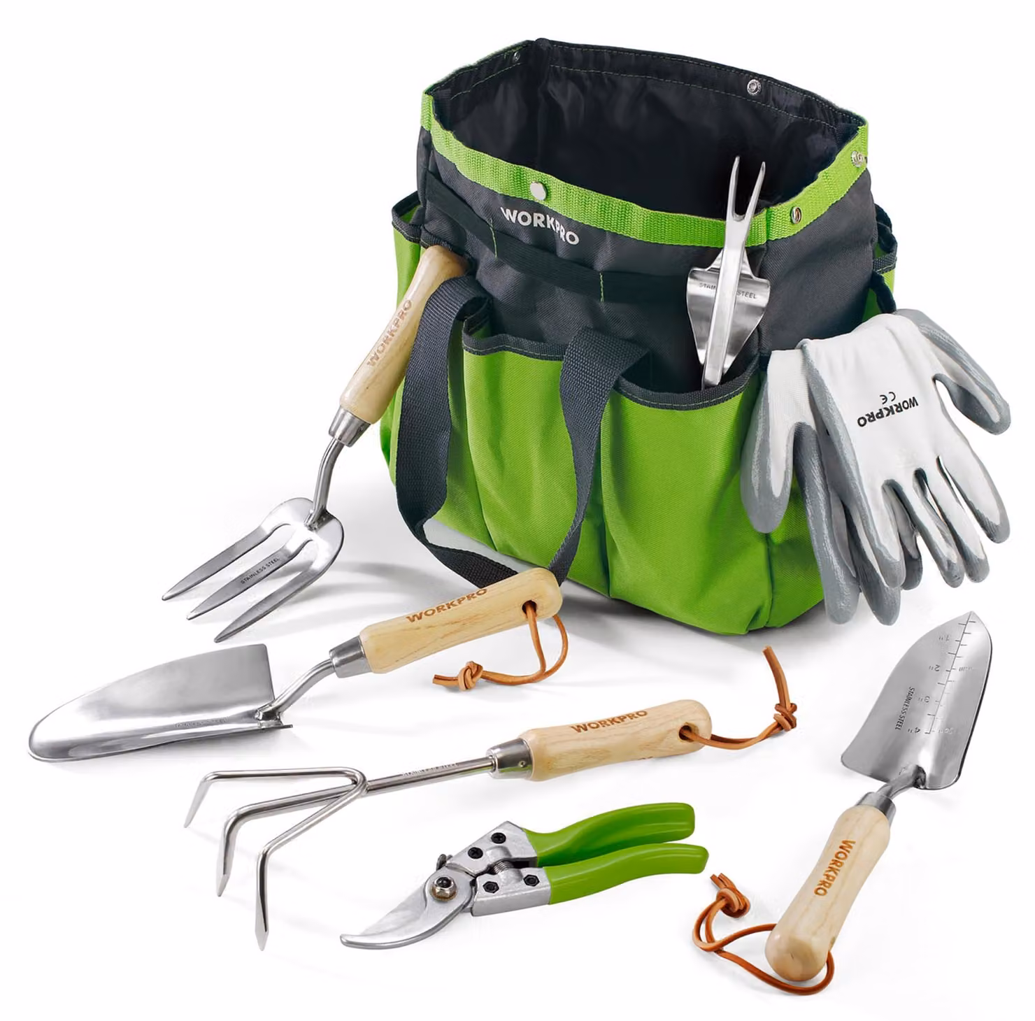 Set di attrezzi da giardino WORKPRO, 8 in 1, con custodia per il trasporto