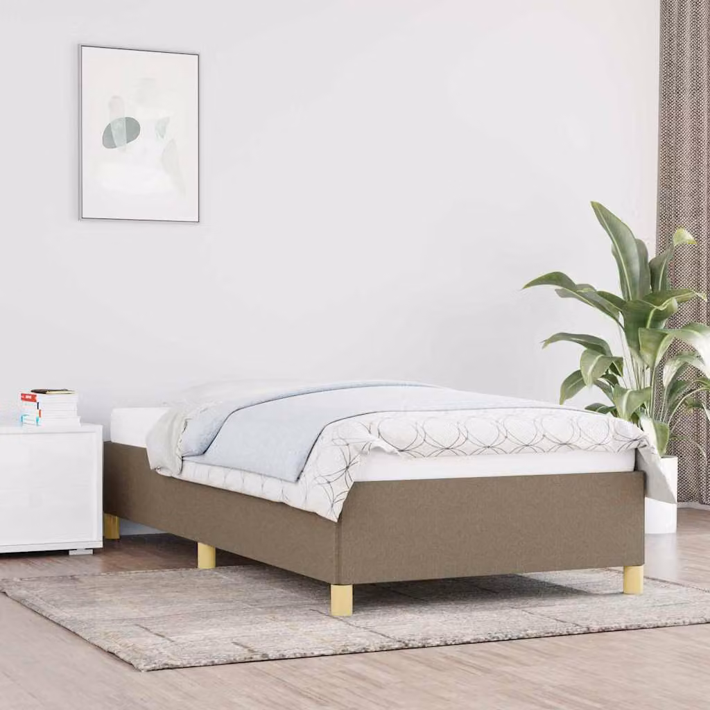 Giroletto senza materasso vidaXL in tessuto beige con doghe in legno L/P: 90 x 200 cm