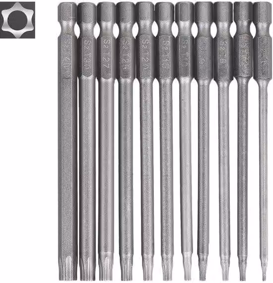 Set di 11 cacciaviti magnetici Torx Azomor con punte lunghe per un utilizzo versatile