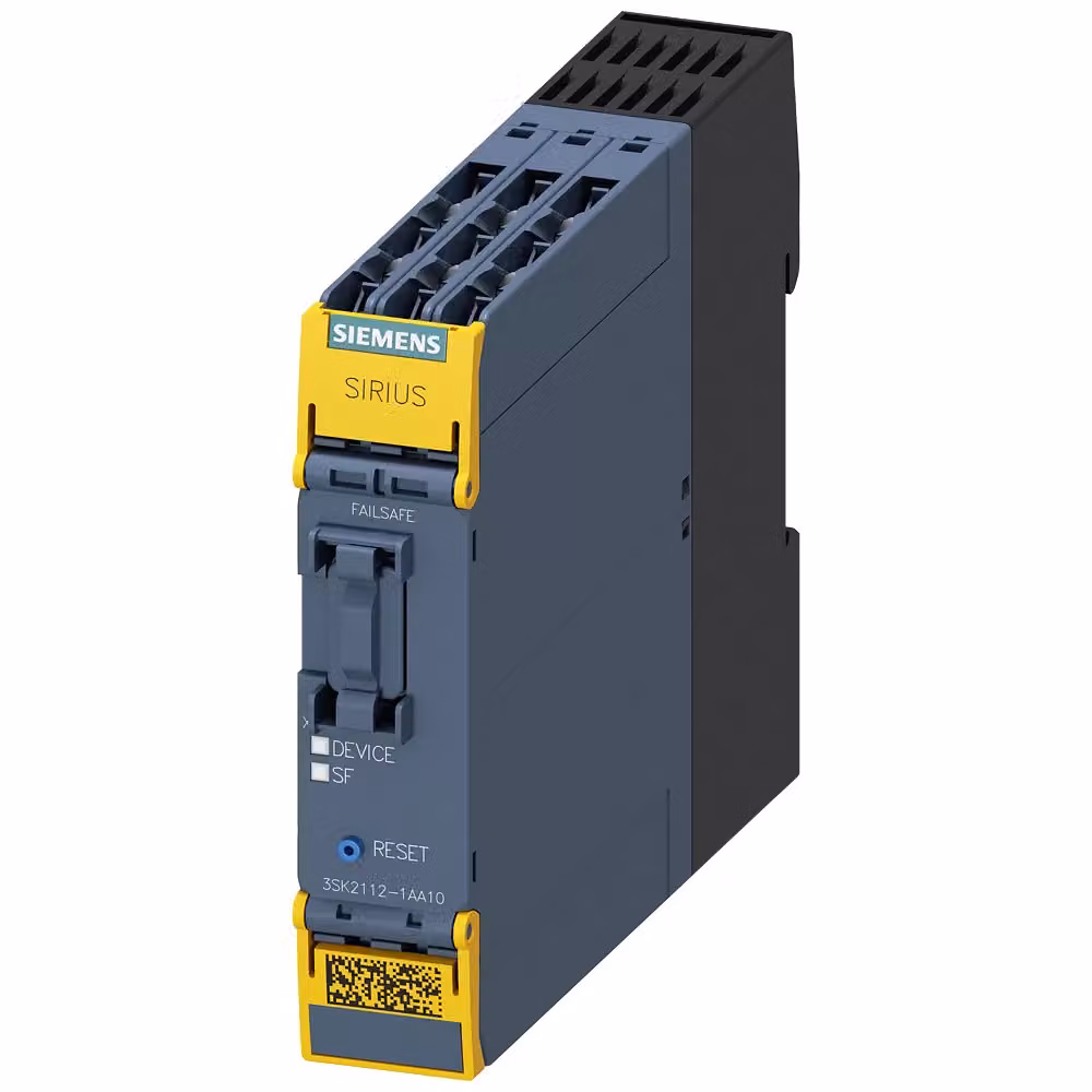 Dispositivo di commutazione di sicurezza Siemens SIRIUS, unità base serie 3SK2, 10 F-DI, 2 F-DQ, 1 DQ 3SK21121AA10