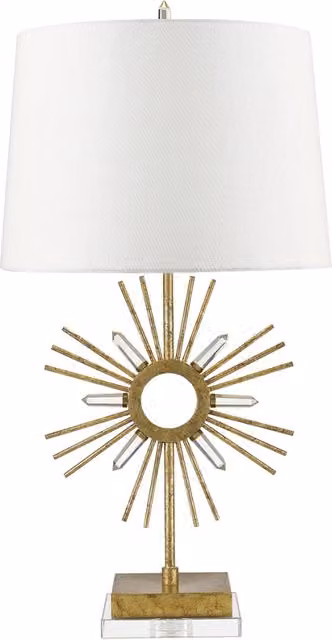 Lampada da tavolo oro Sun King cristalli Gilded Nola E27 60W