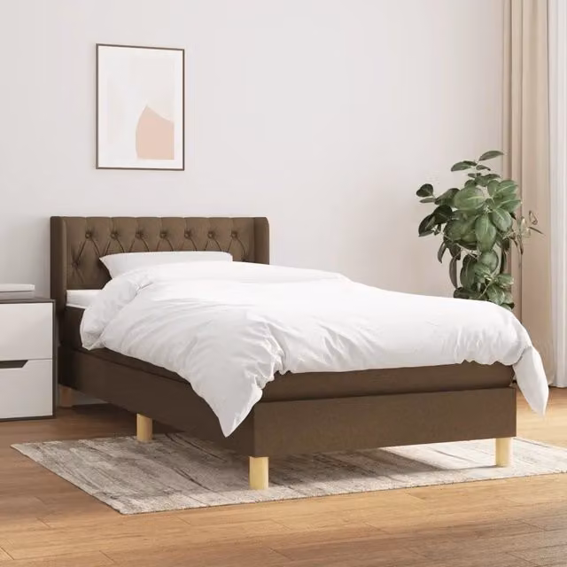 Letto Ibrido con Giroletto a Molle e Materasso vidaXL, Marrone e Bianco, L/P/H: 90 x 200 x 45 cm – 1