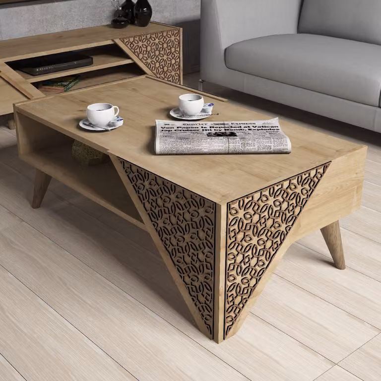 Skye Decor, Beril - Oak, tavolino, rovere, 100 % PANNELLI DI PARTICELLE RIVESTITI IN MELAMMINA, 105 x 40 x 58 cm