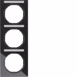 Berker 10132225 Cornice con campo di scrittura, nera lucida, Berker R.3