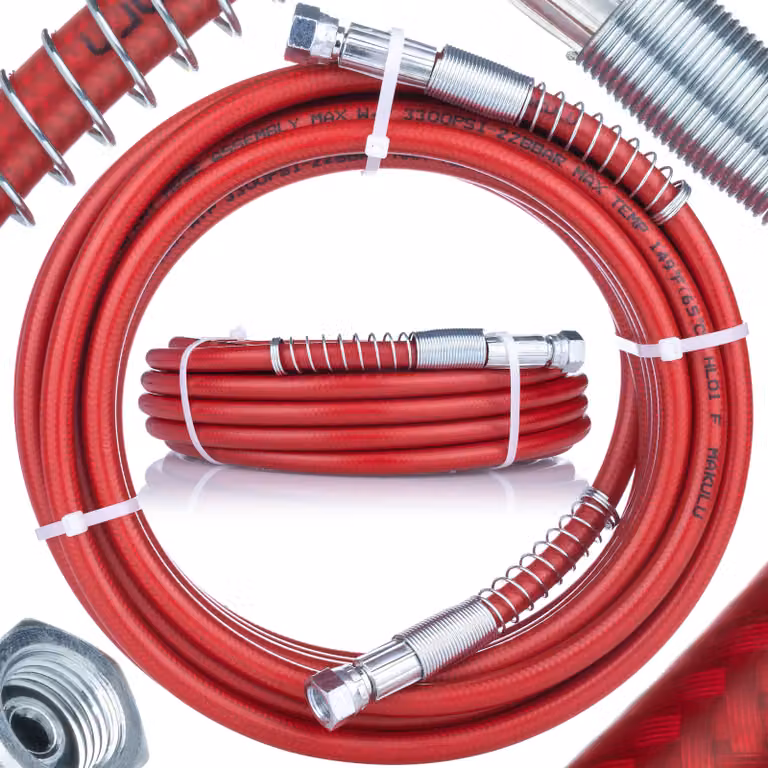 Rosfix Tubo Flessibile in Acciaio per Spruzzatore di Vernice, 10 m Rosso