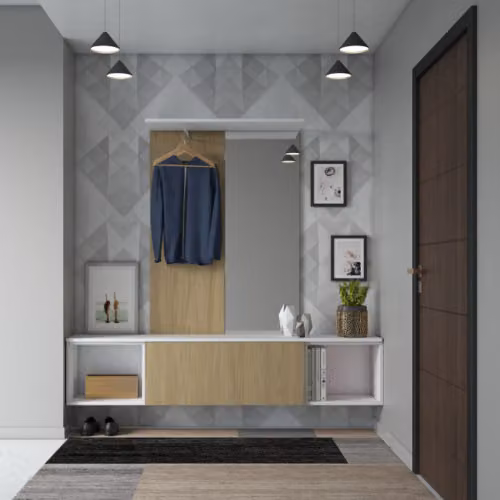 Mobile da ingresso sospeso in legno H06