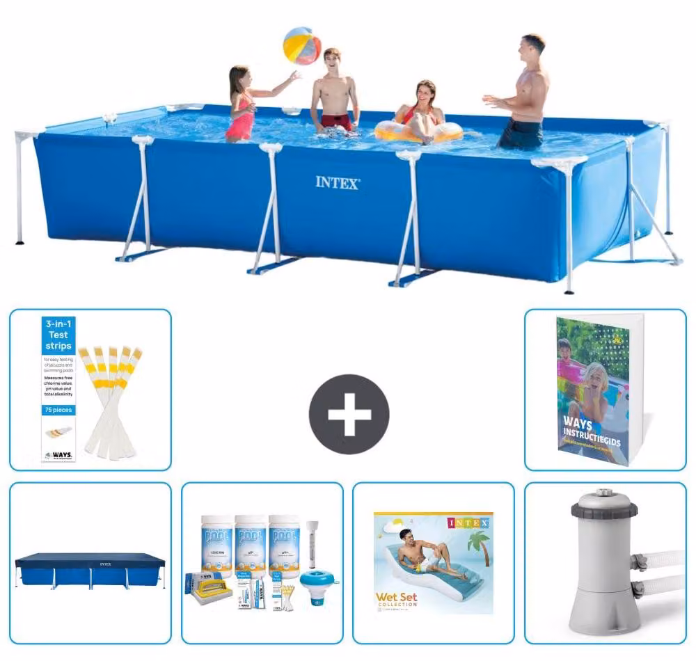 Piscina fuori terra rettangolare - 450x220x84 cm - composta da 5 elementi - modello S172