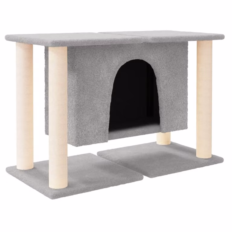 Graffiatoio con tiragraffi in sisal Grigio chiaro 50 cm