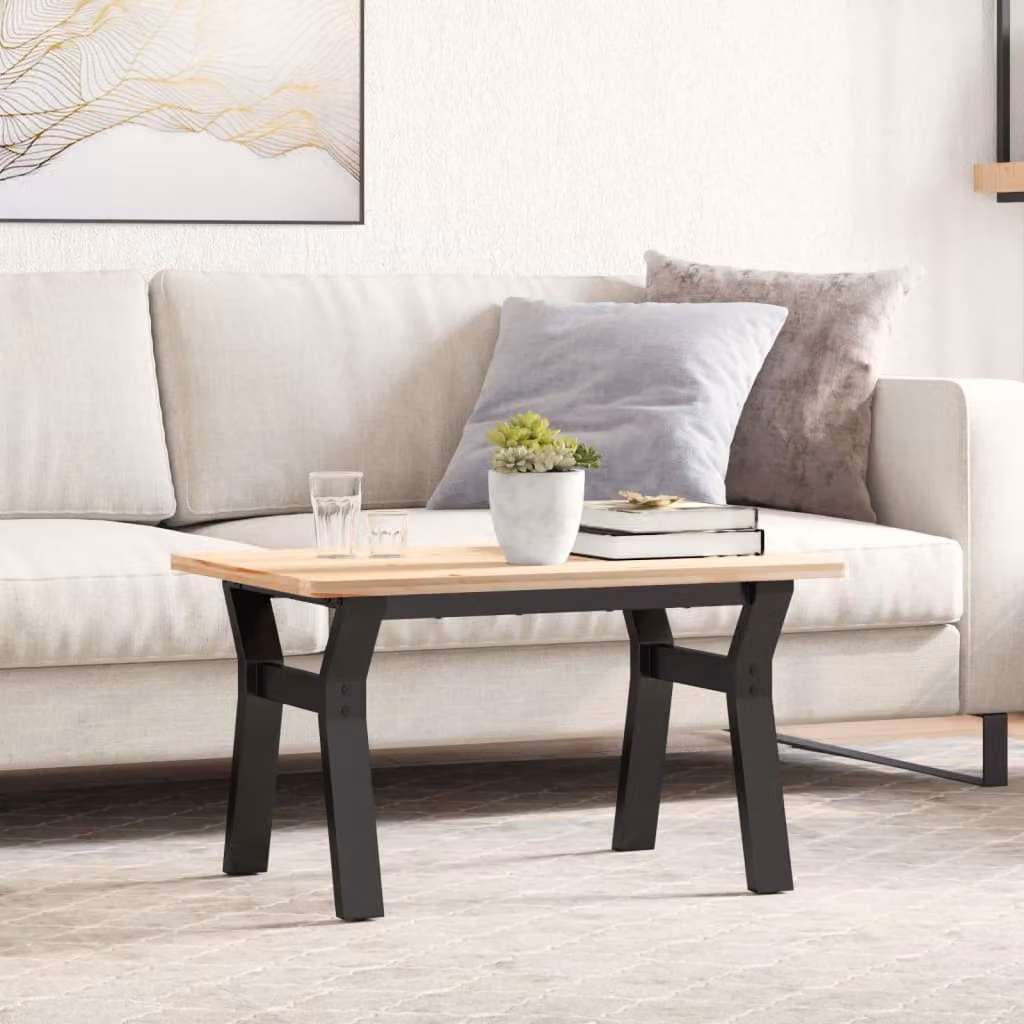 vidaXL Gambe a Y per Tavolino da Salotto in Acciaio Nero Opaco L/P/H: 60 x 40 x 38 cm