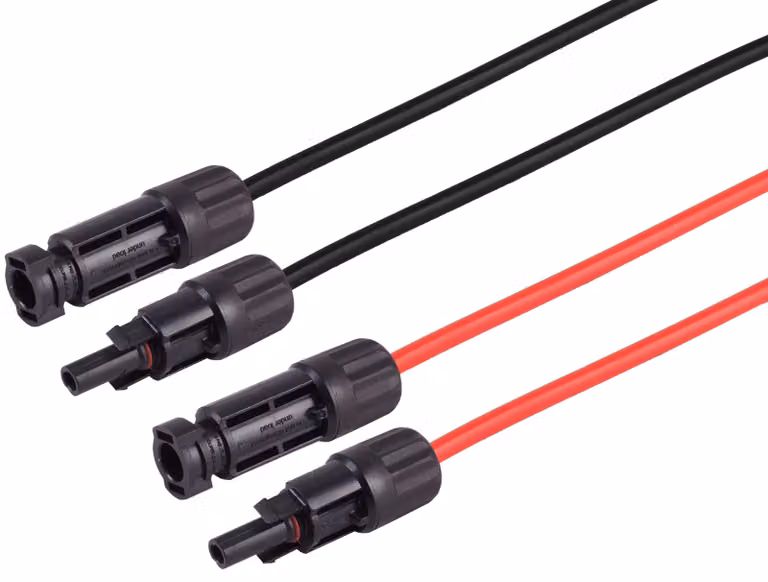 Set di cavi di prolunga PV4, sezione 6 mm², confezione da 2, lunghezza 7,5 metri, colore rosso/nero