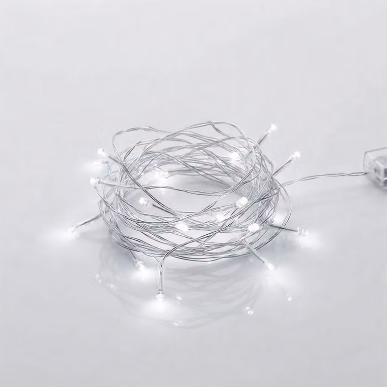Luci di fata con 20 LED in bianco freddo - 200 cm - Catena luminosa natalizia da tavolo per illuminazione interna