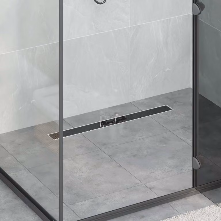 Drenaggio doccia con copertura in vetro vidaXL in acciaio inossidabile Nero 70 cm